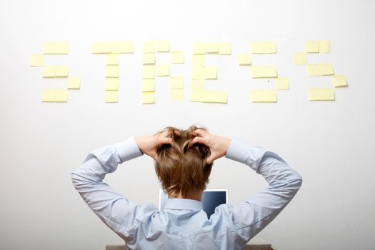 Stress spelled with yellow notes