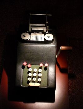 portrait of old vintage calculator