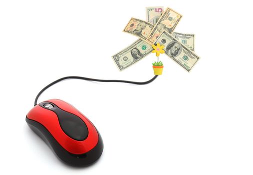 E-commerce - computer mouse and money