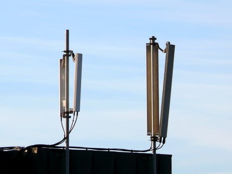 portrait of cellular phone network telecommunication antenna