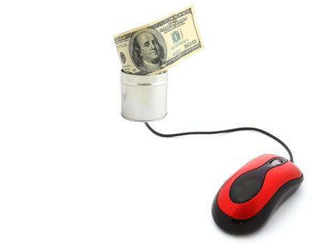 E-commerce - computer mouse and money