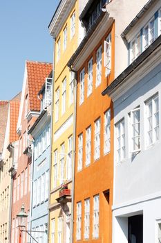 Colourful houses in Copenhagen, Denmark