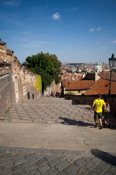 Walking descend from the Prague Castle