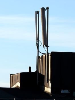 portrait of cellular phone network telecommunication antenna