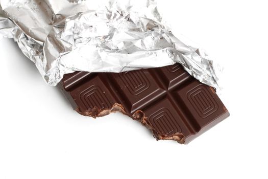 Delicious dark chocolate bar isolated