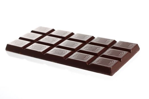 Delicious dark chocolate bar isolated