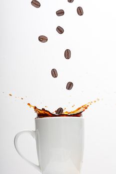 Pouring splashing coffee