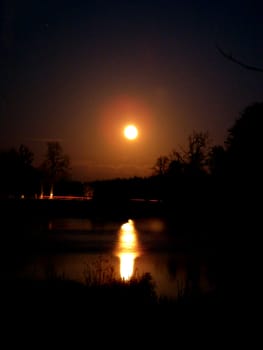 portrait of moonlight reflection in water