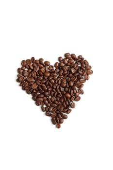 An isolated coffee heart