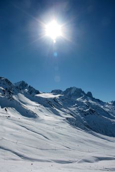 Sun in the mountains