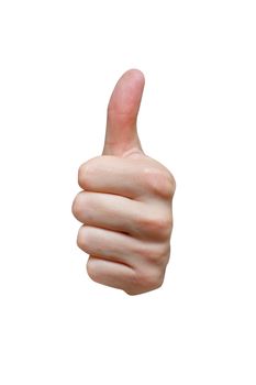Thumbs up isolated on white
