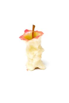 An isolated apple core