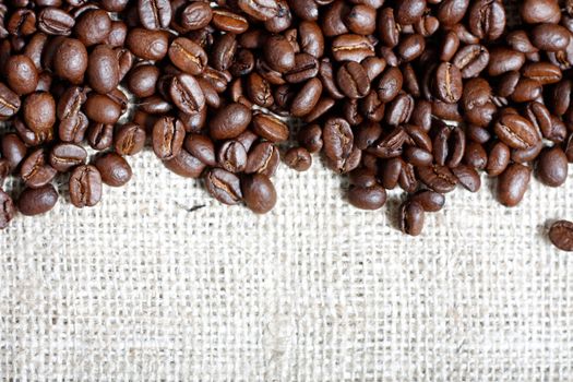 Coffee beans on a coffee bag