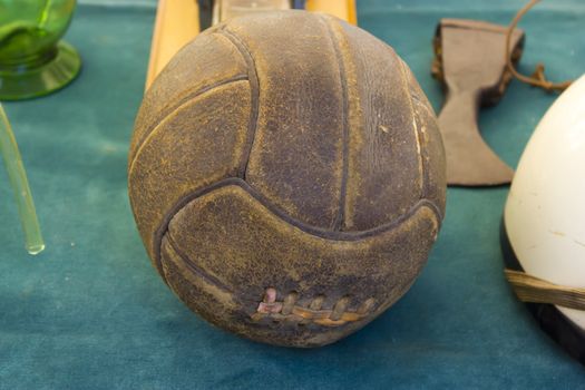 Image of a vintage leather soccer ball.