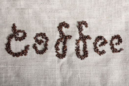 Coffee spelled with coffee beans