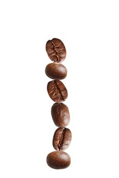 Coffee beans in a stack