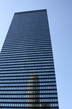 A modern skyscraper reflecting another skyscraper