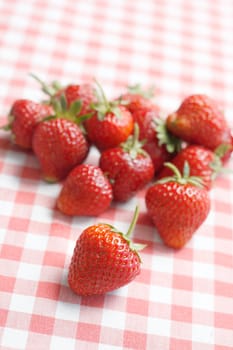 Strawberries on a table