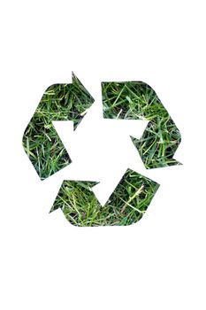 A recycle logo of grass