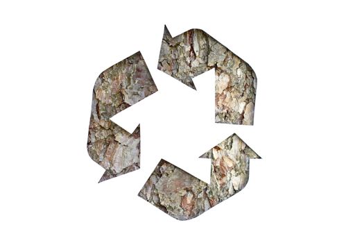 A recycle logo with a tree