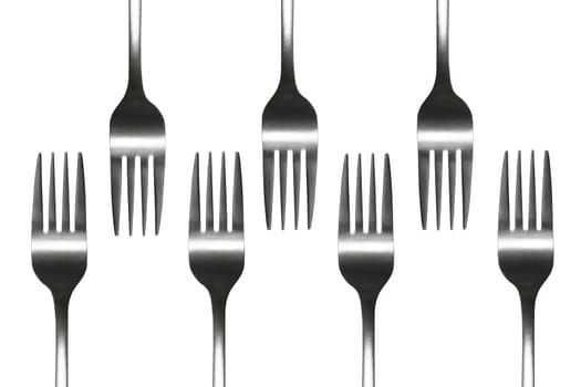 Forks isolated on white