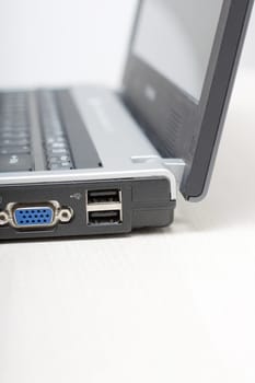 A closeup of a laptop computer