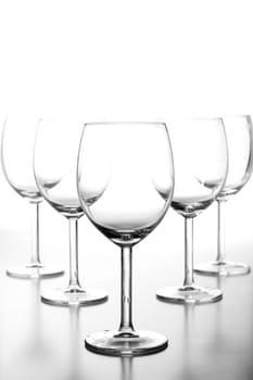 Isolated wine glasses on white