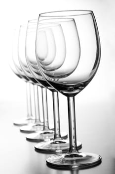 Isolated wine glasses on white