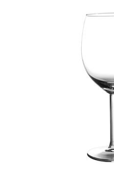 An isolated empty wine glass