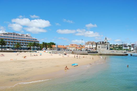 photo of the famous and amazing beach in Cascais city, Portugal