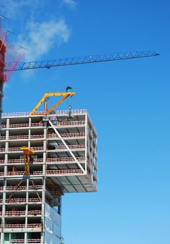 photo of a office building under construction (modern architecture)