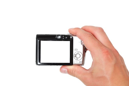 A hand taking digital pictures