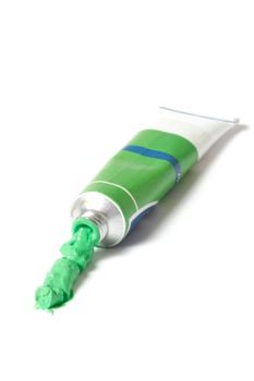 A tube with green oil paint