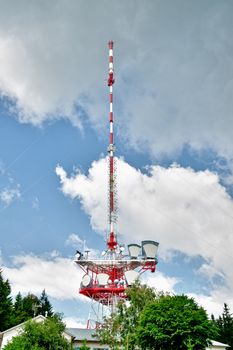 Communication Tower with Clouds in Lower Austria