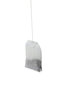 A tea bag isolated on white