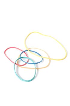 Multicolored rubberbands isolated on white