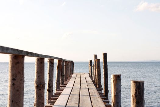 A wooden pier totally remote