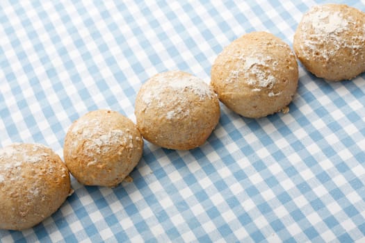 Delicious wholemeal bread rolls freshly baked