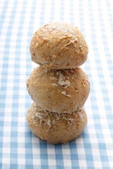 Delicious wholemeal bread rolls freshly baked