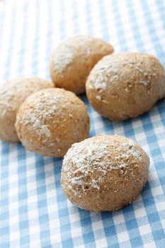 Delicious wholemeal bread rolls freshly baked