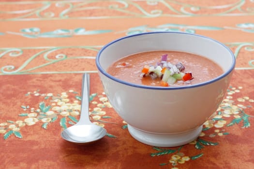 A delicious bowl of gazpacho
