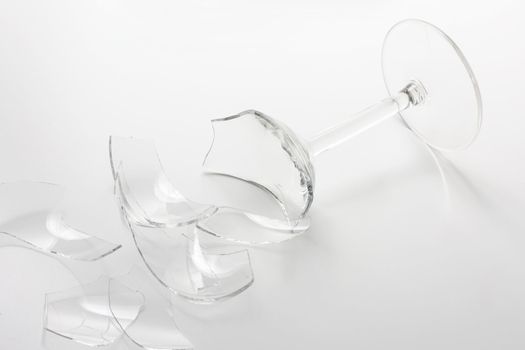 A shattered wine glass