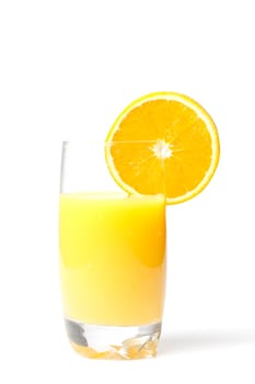 Delicious fresh orange juice isolated on white