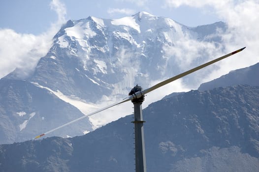 An high mountain wind turbine to supply energy to a remote area