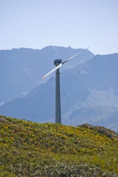 An high mountain wind turbine to supply energy to a remote area