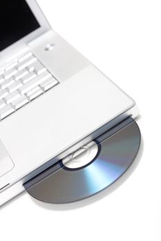 A CD in a laptop