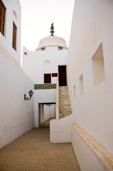 Vertical view of the interior of fort in Abu Dhabi in UAE