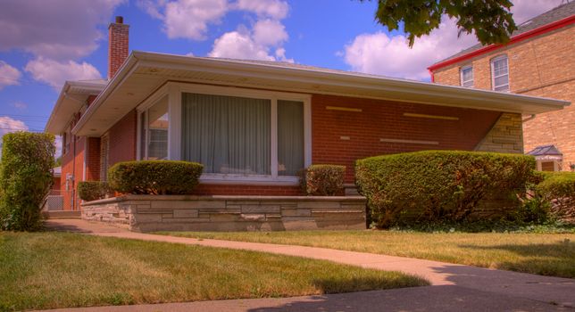 a chicago suburb 1950s classic style home done in HRD high dynamic range