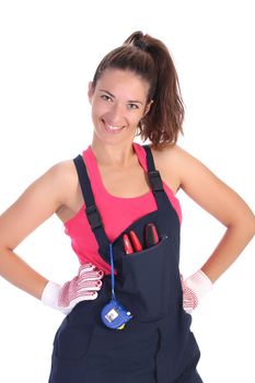 beauty young woman on white background 