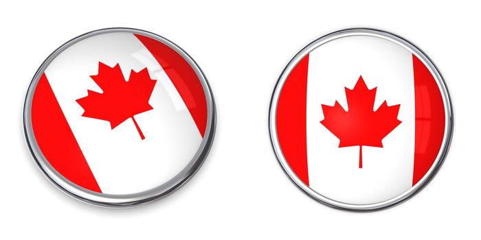 button style banner in 3D of Canada